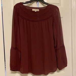 Loft women’s elegant maroon top